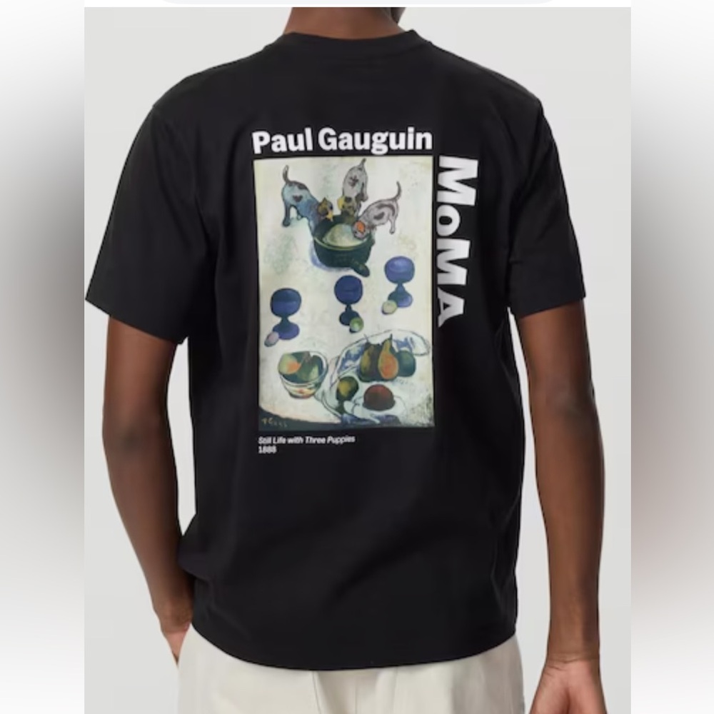 Uniqlo MoMA Unisex T-Shirt Paul Gauguin Art Still Life with Three Puppies M NWT